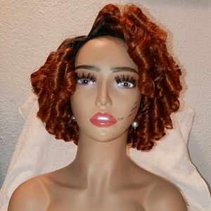 Carrot 🥕 | Orangish Brown Synthetic Half Wig